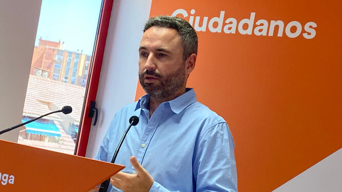 Guillermo Díaz en una comparecencia de Ciudadanos en Andalucía